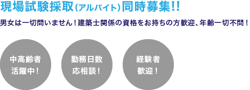 現場試験採取(アルバイト)同時募集